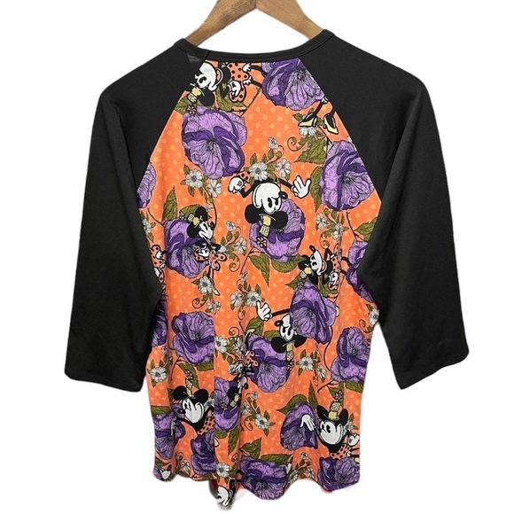 LulaRoe Minnie mouse floral Randy Style half sleeve crewneck women’s shirt - Picture 4 of 4